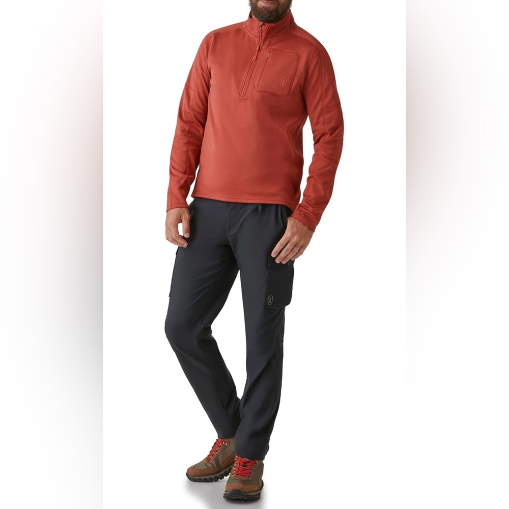 Bass Outdoor Men’s Quarter Zip Button Pocket Zip Pocket Pullover, XL - Picture 4 of 10
